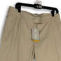 NWT Womens Beige Flat Front Pocket Straight Leg Golf Ankle Pants Size 12 image number 3