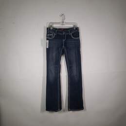 Womens Regular Fit Low Rise 5 Pocket Design Denim Bootcut Leg Jeans Size 28x34
