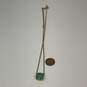 Designer Kate Spade Gold-Tone Turquoise Stone Emerald Pendant Necklace image number 3