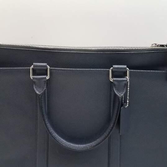 Coach Metropolitan Leather Structured Briefcase Navy image number 8