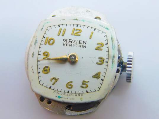 Ladies Vintage Gruen Veri-Thin Gold Filled Diamond Accent Case 17 Jewels Wrist Watch 17.4g image number 2
