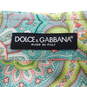 DOLCE & GABBANA Women's Turquoise & Coral Multicolor Paisley Print Long Sleeve Silk Twill Shirt Size 42EU with COA image number 7