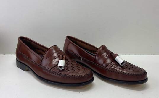 Bass Bellacio Woven Brown Leather Tassel Loafers Casual Shoes Men's Size 12 image number 3