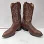 Tony Lama Brown Western Brown Leather Boots Size 9.5EE image number 2