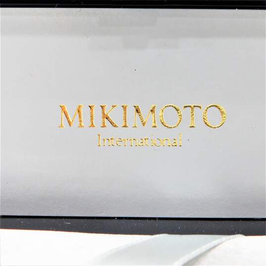 Mikimoto International ~ Two-Tone Gold & Chrome Ballpoint Pen with Pearl image number 3