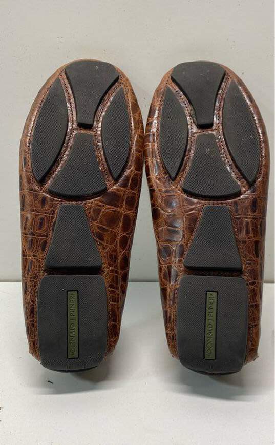 Donald J Pliner Vinco 2 Brown Croc Embossed Leather Loafers Shoes Men's Size 9 M image number 6
