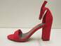 Worthington Beckwith Red Velvet Strappy Heel Sandals Women's Size 8 image number 2