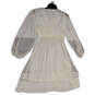 NWT Womens White Floral Lace Long Balloon Sleeve V Neck A-Line Dress Size 3 image number 2