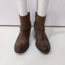 Women's Slater Brown Leather Western Boots Size 9M