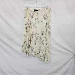 Sanctuary Light Yellow & Black Floral Patterned Pleated Asymmetrical Maxi Skirt WM Size 1X alternative image