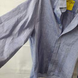 Bombfell Descendent of Thieves Cotton M Light Blue Button Up Long Sleeve Shirt alternative image
