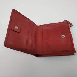 Coach Compact Dark Red Leather Bifold Wallet alternative image