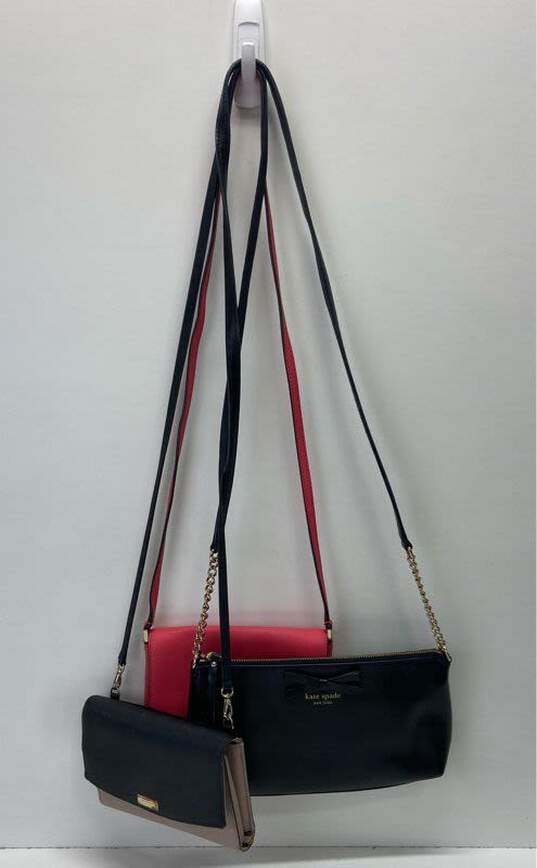 Kate Spade Assorted Bundle Lot Set of 3 Leather Handbags image number 1