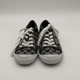 Womens Francesca A5012 Black Gray Monogram Lace Up Sneaker Shoes Size 8 B