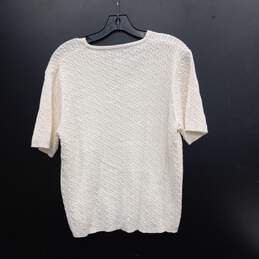 Pendleton Women's Ivory Knit Short Sleeve Sweater size XL alternative image