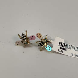 NWT Designer Betsey Johnson Gold-Tone Rhinestone Bumble Bee Stud Earrings alternative image