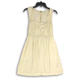 Kimchi Blue Womens White Lace Square Neck Sleeveless A-Line Dress Size 6