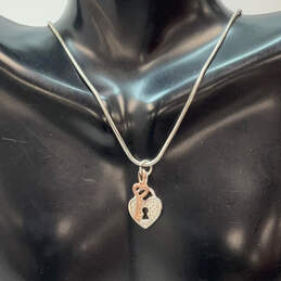 Designer Brighton Two-Tone Key Heart Lock Lobster Clasp Pendant Necklace