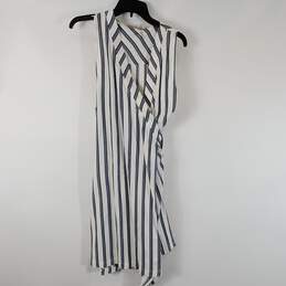 Free People Women Blue/White Stripe Midi Dress Sz M