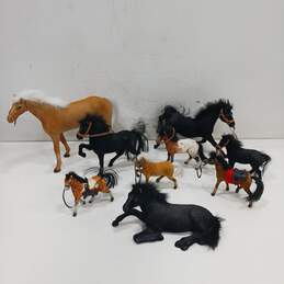 Assorted Felt Flocked Horse Figures Toys