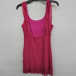 Pink Mesh Scoop Neck Nightgown