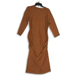 NWT Michael Kors Womens Orange 3/4 Sleeve Round Neck T-Shirt Dress Size XL alternative image