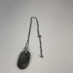 Designer Kendra Scott Silver-Tone Adjustable Chain Pendant Necklace