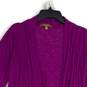 Ellen Tracy Womens Purple 3/4 Sleeve Open Front Cardigan Sweater Size Small image number 3