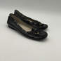 Womens Black Leather Moc Toe Tasseled Slip-On Moccasins Flats Size 9 image number 2