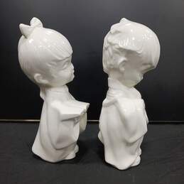 Ceramic Boy & Girl Choir Statues Set of 2 alternative image