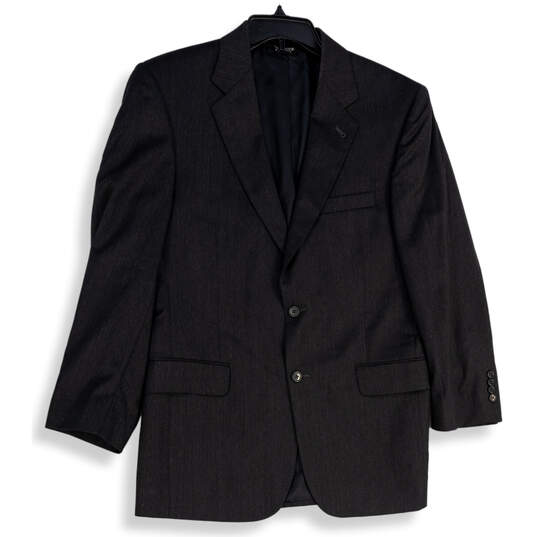 Mens Black Long Sleeve Notch Lapel Single Breasted Two Button Blazer Sz 40R image number 1