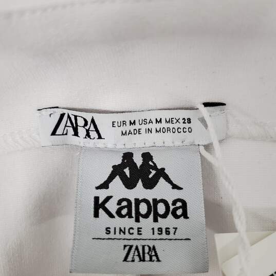 NWT Zara Kappa Red Embroidered White Skirt Size M image number 3