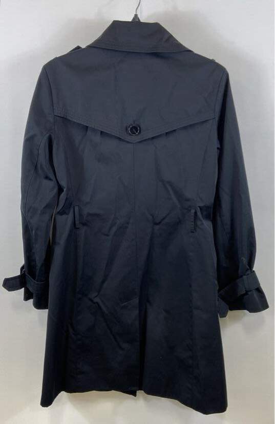 London Fog Womens Navy Blue Pockets Adjustable Long Sleeve Trench Coat Size S image number 2