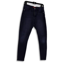 Womens Blue Dark Wash Pockets Denim Elevate Super Skinny Jeans Size 29