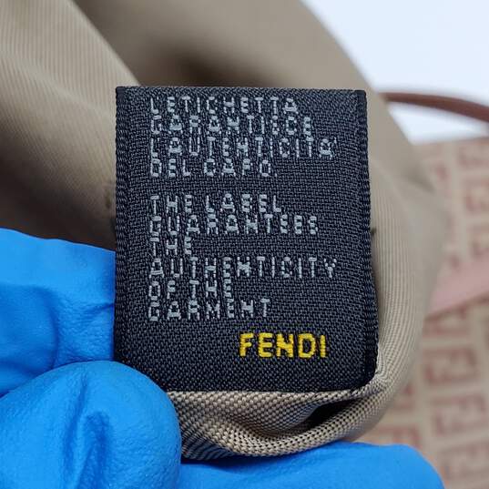 AUTHENTICATED FENDI ZUCCHINO CANVAS TAN SHOULDER BAG 12x11x4in image number 9