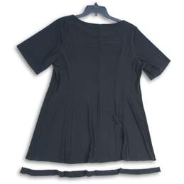 Chaps Womens Black White Short Sleeve Round Neck Pullover Mini Dress Size 18 alternative image