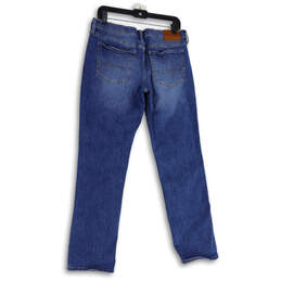 Womens Blue Denim Medium Wash Distressed Straight Leg Jeans Size 12/31 alternative image