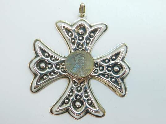 Vintage Reed & Barton 1975 Sterling Silver Christmas Cross Ornament 20.7g image number 3