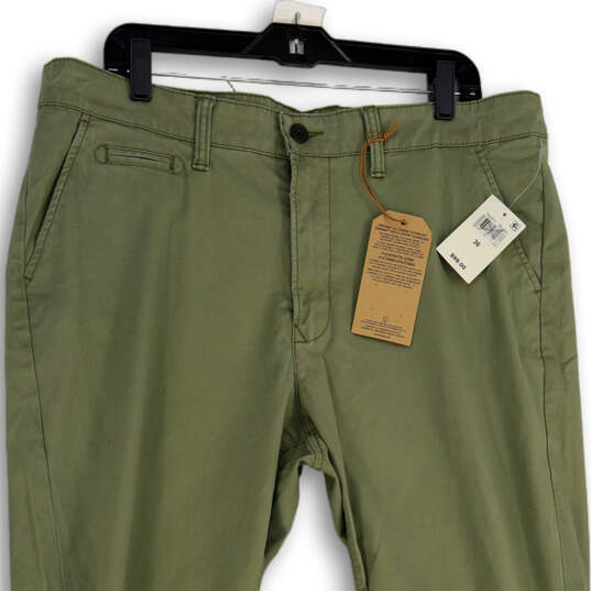 NWT Mens Green 410 Flat Front Straight Leg Athletic Chino Pants Size 36 image number 3