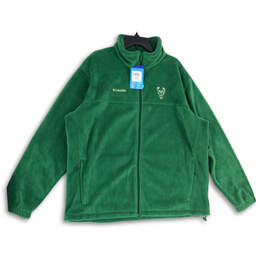NWT Mens Green Fleece Long Sleeves Mock Neck Full-Zip Jacket Size 2X