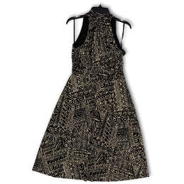 Womens Black Tan Geometric Print Sleeveless Fit And Flare Dress Size 8 alternative image