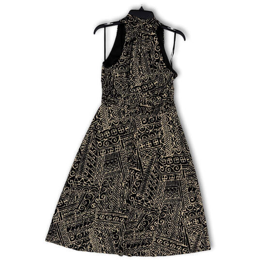 Womens Black Tan Geometric Print Sleeveless Fit And Flare Dress Size 8 image number 2