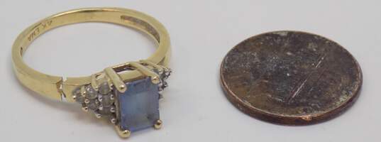 14K Yellow Gold Tanzanite & White Sapphire Ring for Repair 3.3g image number 3