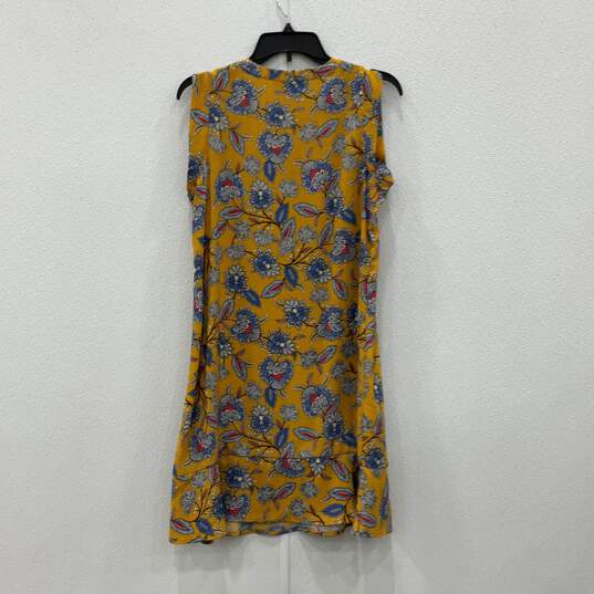 Womens Multicolor Floral Sleeveless Henley Neck Mini Dress Size Small image number 2