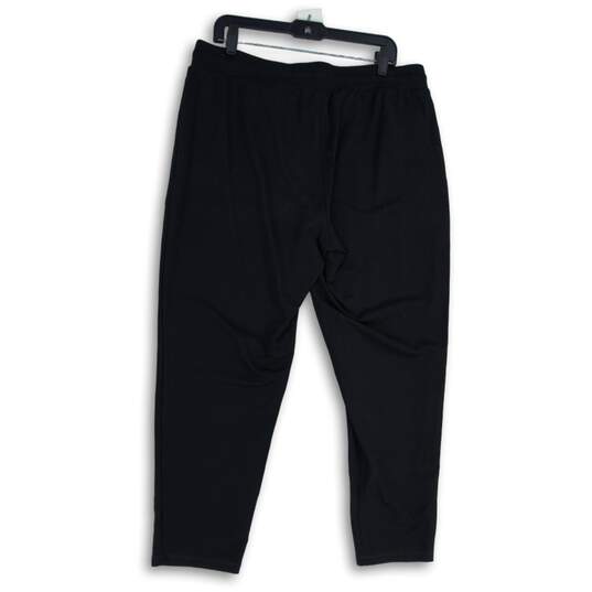 Talbots Womens Black Flat Front Elastic Waist Drawstring Sweatpants Size 1X image number 2