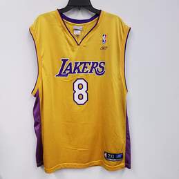 Mens Yellow Los Angeles Lakers Kobe Bryant#8 NBA Basketball Jersey Size XXL