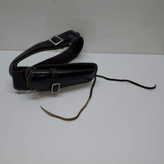 George Lawrence Co. Leather Gun Slinger's Cowboy Belt w/ Holster & Bullet Loops #79D 603 image number 1