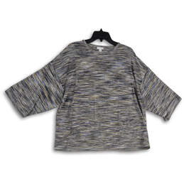 Womens Gray Space Dye Crew Neck Short Sleeve Pullover T-Shirt Size Medium