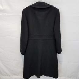 Anglo Fabrics Pure Virgin Wool Long Sleeve Black Collared Coat Jacket Women's Size 41inx20in alternative image