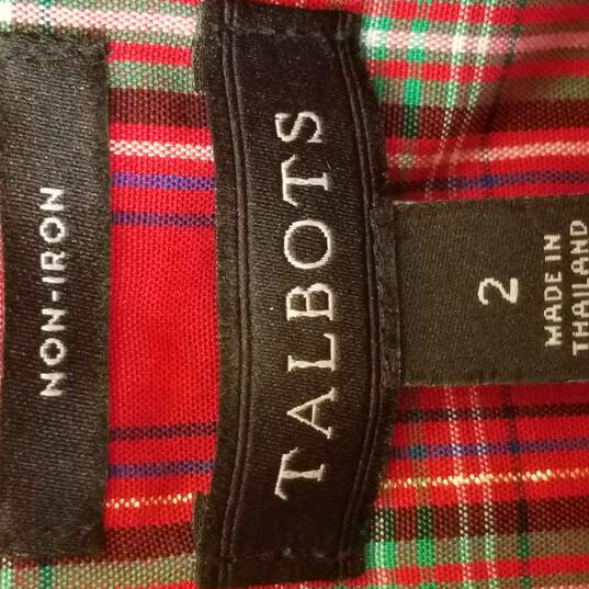 Talbots Women Red Button Up XS image number 3